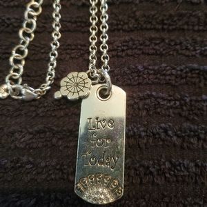 Brighton silver-tone "Live For Today" necklace